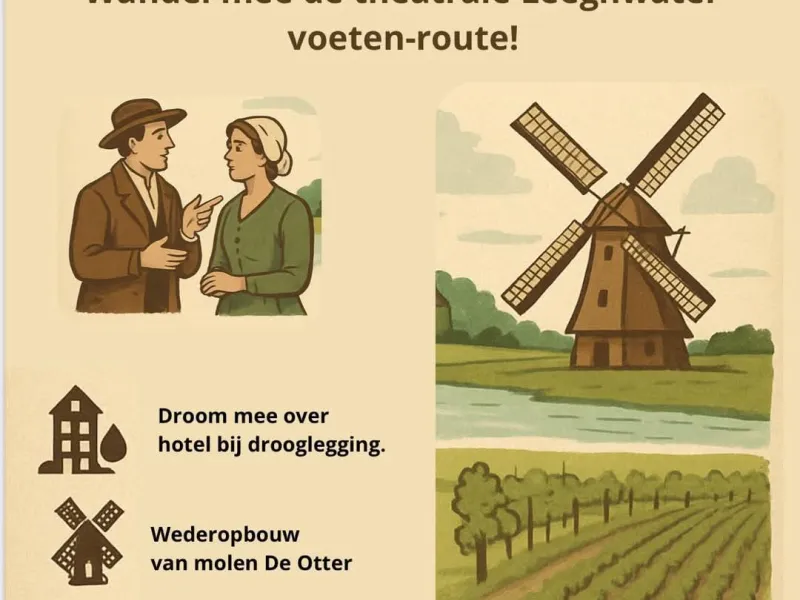 Post toneel bij de molen